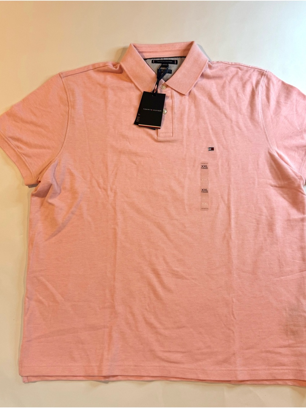 Tommy Hilfiger Polo Shirt Mens Size XXL PINK Short Sleeve Button Up